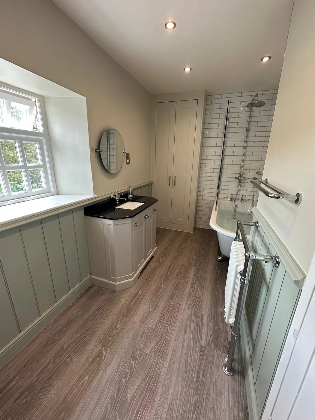 After: finished traditional bathroom with panelling