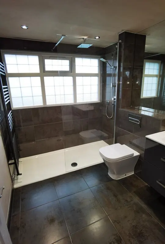 After: finished ensuite with walk-in shower